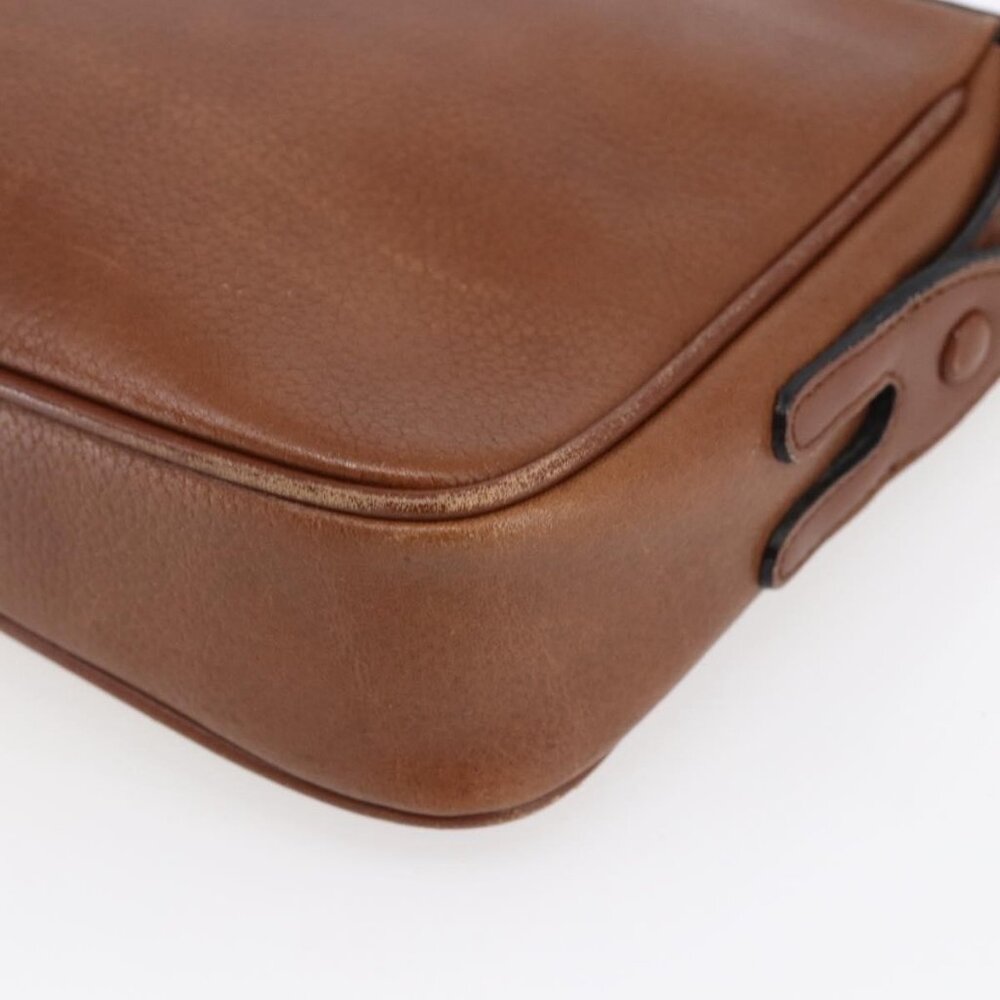 Authentic Burberrys Shoulder Bag Leather Brown Gold - Picture 7 of 16